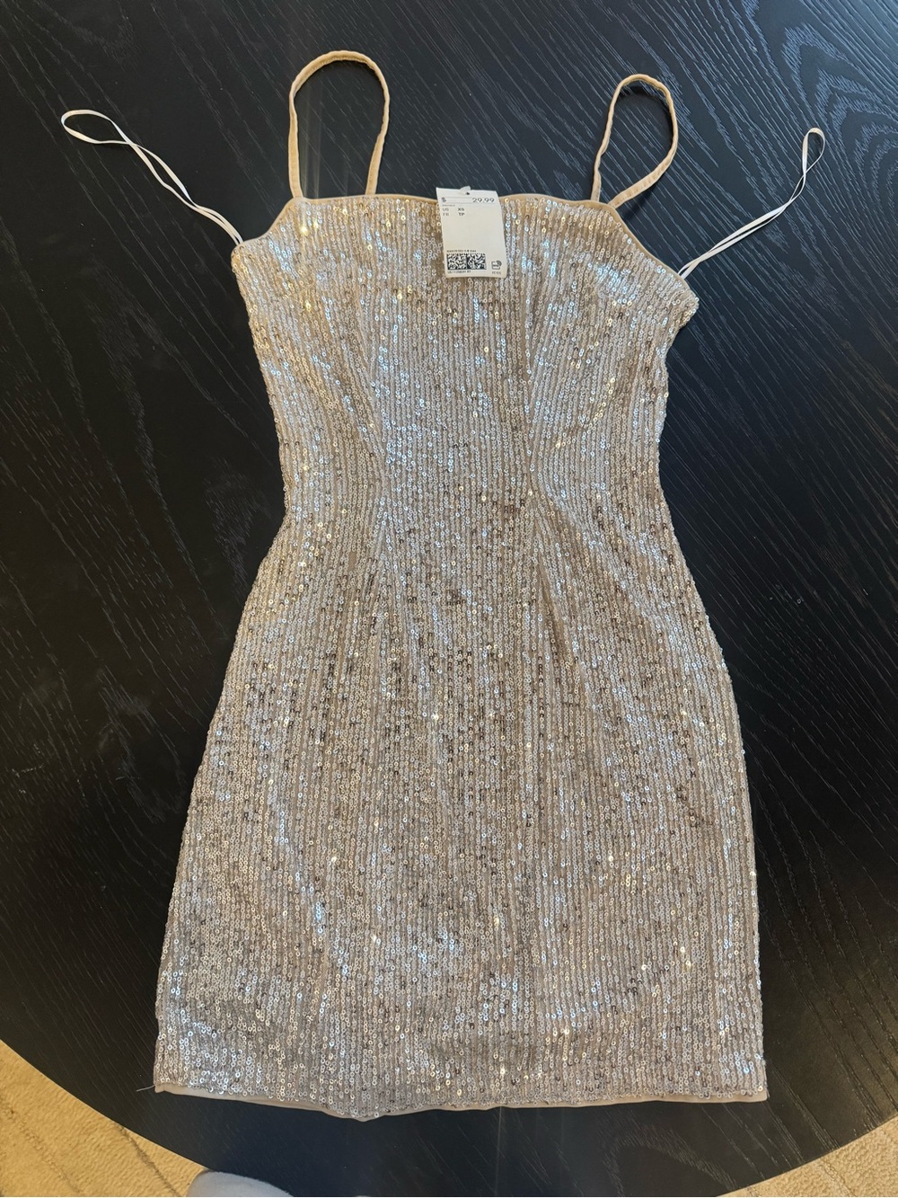 Divided Champagne Sequin Mini Dress